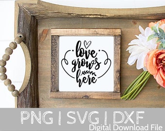 Love Grows Here SVG, Spring svg, Wedding svg, dxf, png instant download, Spring svg bundle, Hello spring svg, Easter svg, Spring quote svg