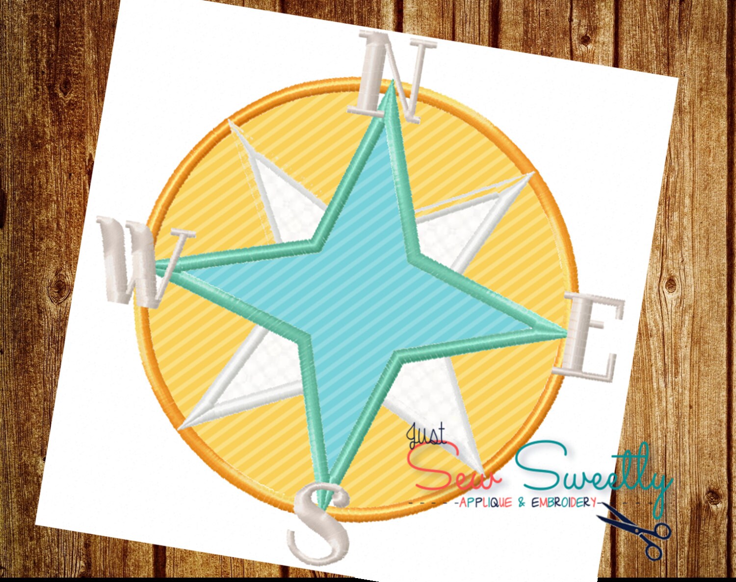 Nautical Compass Applique Design Embroidery Machine Pattern - Etsy