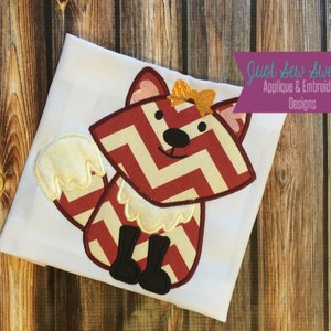 Girl Fox Applique Design - Embroidery Machine Pattern
