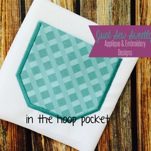 Square Pocket Applique Design - Embroidery Machine Pattern