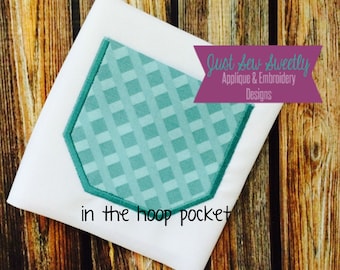 Square Pocket Applique Design - Embroidery Machine Pattern