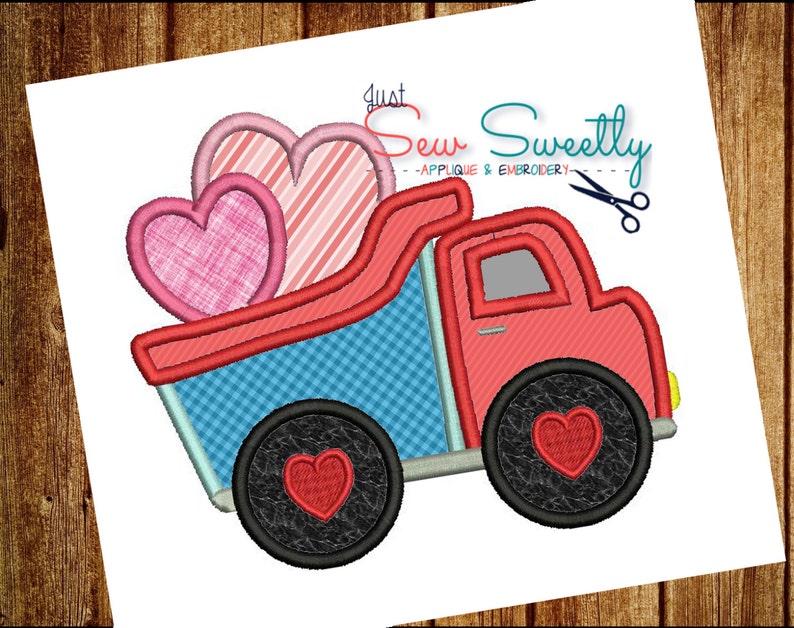 Valentines day dump truck applique design jessecmault etsy Valentines day dump truck applique design jessecmault etsy