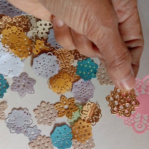 70 pcs mini tiny paper doilies for scrapbook, journal, planner, card-making Free shipping image 9