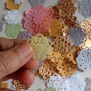 70 pcs mini tiny paper doilies for scrapbook, journal, planner, card-making Free shipping image 8