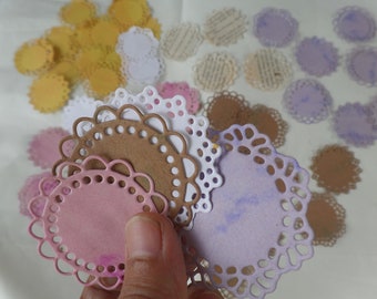 50 pcs mini tiny paper doilies for scrapbook, journal, planner, card-making Free shipping