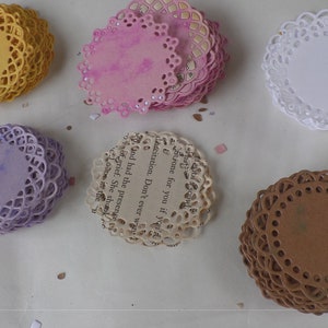 70 pcs mini tiny paper doilies for scrapbook, journal, planner, card-making Free shipping image 7