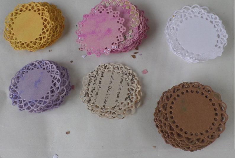 70 pcs mini tiny paper doilies for scrapbook, journal, planner, card-making Free shipping image 7