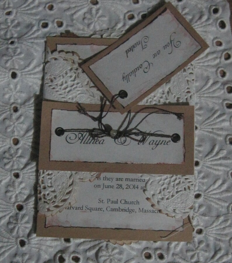 Save the Date Invitation Vintage Style Lace Card | Etsy