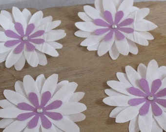 Unique 3D medium daisy upcycled paper stickers