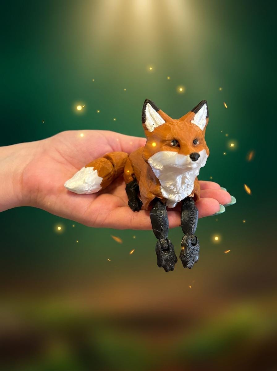Maple Creature Maple the Fox | Articulated 3D Printed Fox | Earth Realm Creature ...