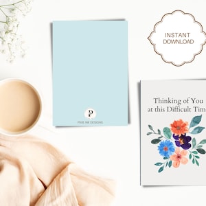 Printable &#39;Difficult Time&#39; Card | Thinking of you Card | Digital Sympathy Card | INSTANT DOWNLOAD