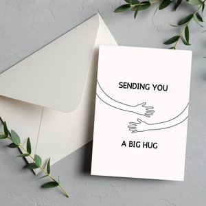 Carte de câlin virtuelle | Carte imprimable Big Hug | Carte longue distance | Fichier imprimable TÉLÉCHARGEMENT INSTANTANÉ