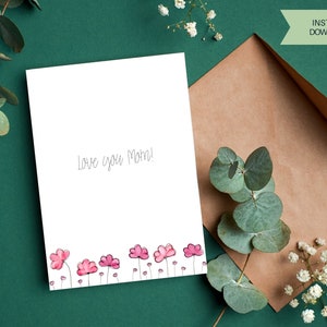 Tarjeta imprimible minimalista Mother's Love / Tarjeta digital / Archivo imprimible / DESCARGA INSTANTÁNEA