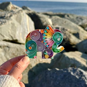 Arte con carta quilled: mini elefante