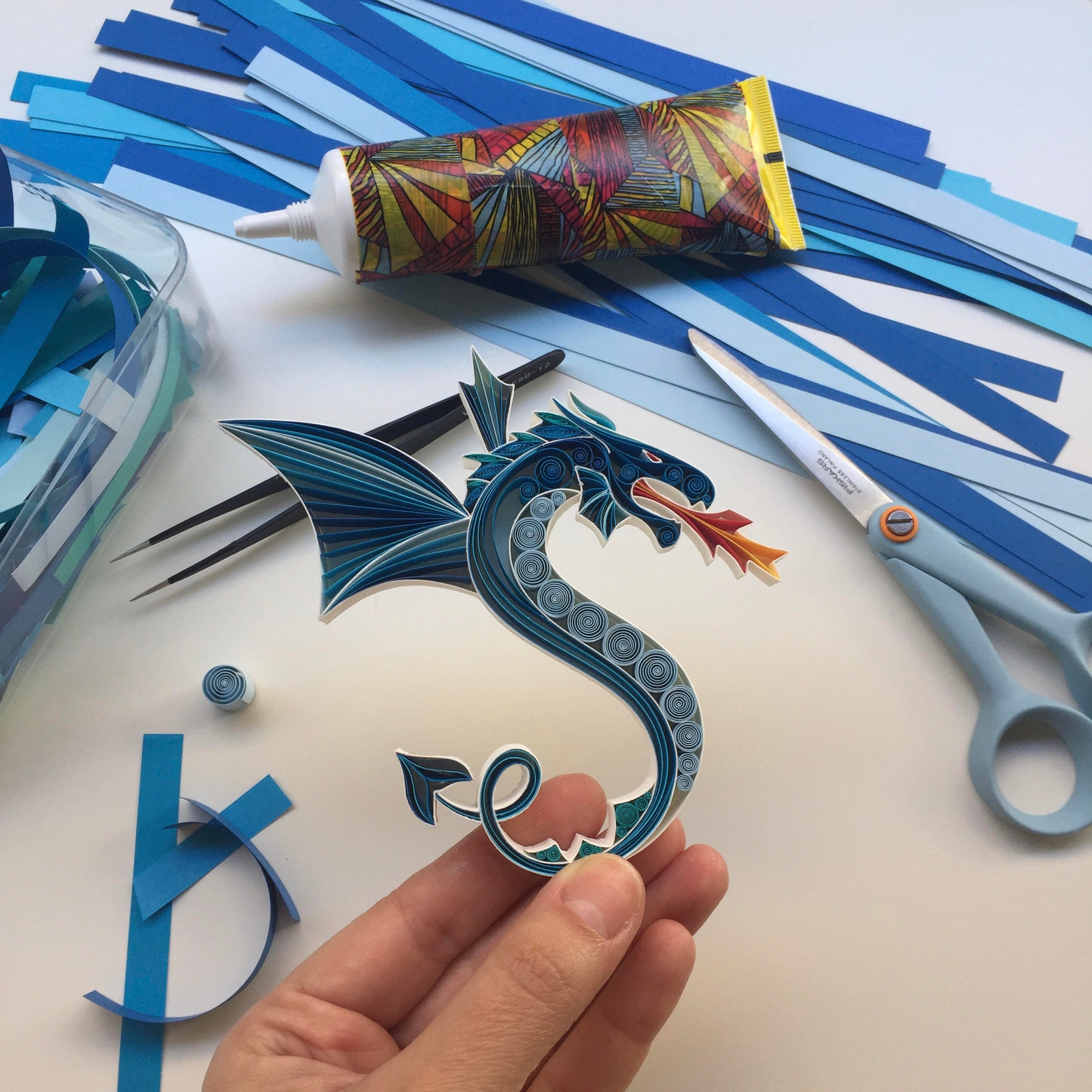 The Dragon Quilling Art Unique gift for Dad Paper Etsy