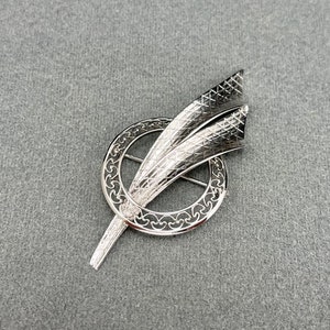 Wells Sterling Silver Mid-Century Brooch-2 5/8 Inches Long. Free shipping.