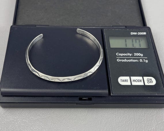 Small Size Native American Solid Silver Cuff Brac… - image 5