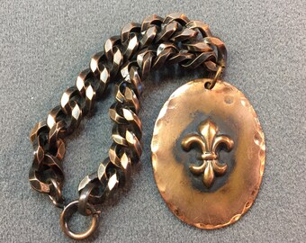 Fleur de Lis Copper Bracelet. Free shipping