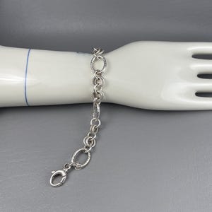 Larger Size Sterling Silver Link Bracelet-8 Inches Long. Free shipping.