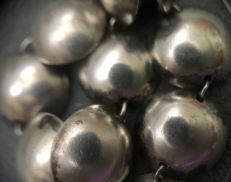 Old Sterling Silver Handmade Silver Dome Link Bracelet Free shipping.