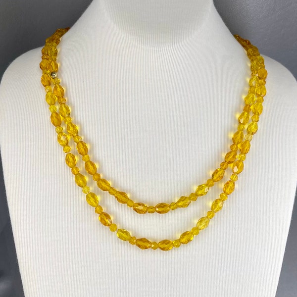 Rare Cadmium Glass Bead Necklace-44 Inches Long. Free shipping.