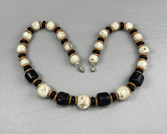 Art Deco Handmade Ceramic Bead Necklace-18 Inches… - image 3