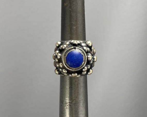 Heavy Older Afghanistan Silver and Lapis Ring-Size 7 1/4 - 7 1/2. Please Read Description. Free shipping.