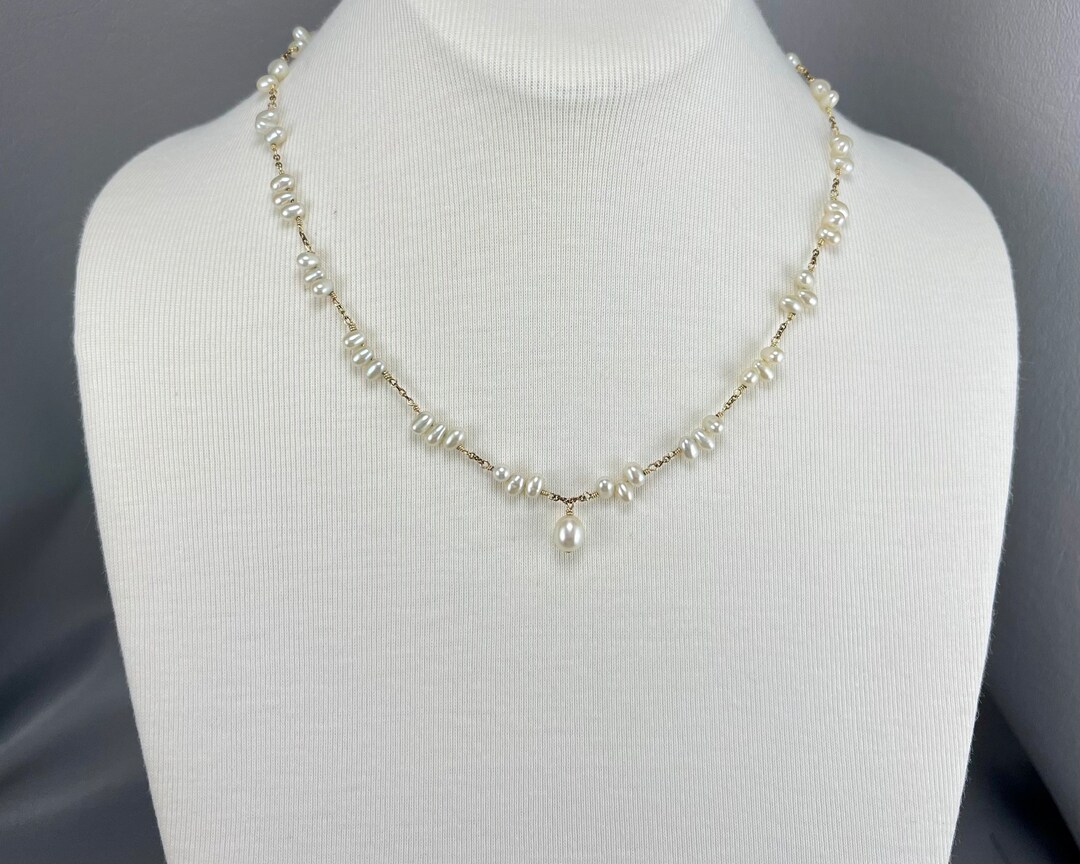 Lily Rachel Freshwater Pearl Necklace17 Inches Long. Free Shipping. Etsy