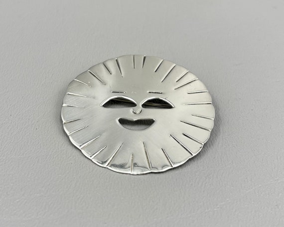 Sterling Silver Sun Brooch-1 7/8 Inches Long. Fre… - image 7