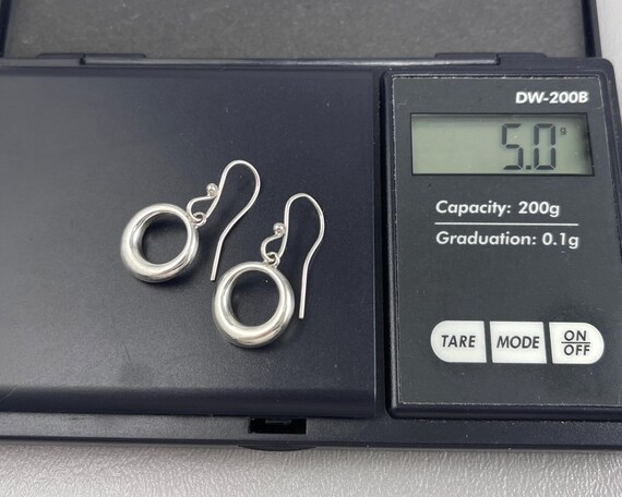 Solid Silver Pierced Earrings, with Sterling Silv… - image 3