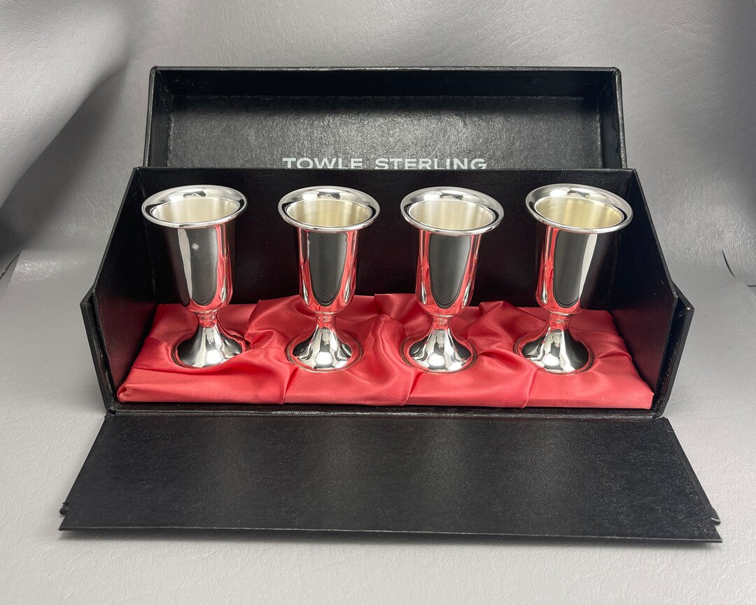 Four Towle Sterling Silver Cordial Cups, With Original Box-3 Inches ...