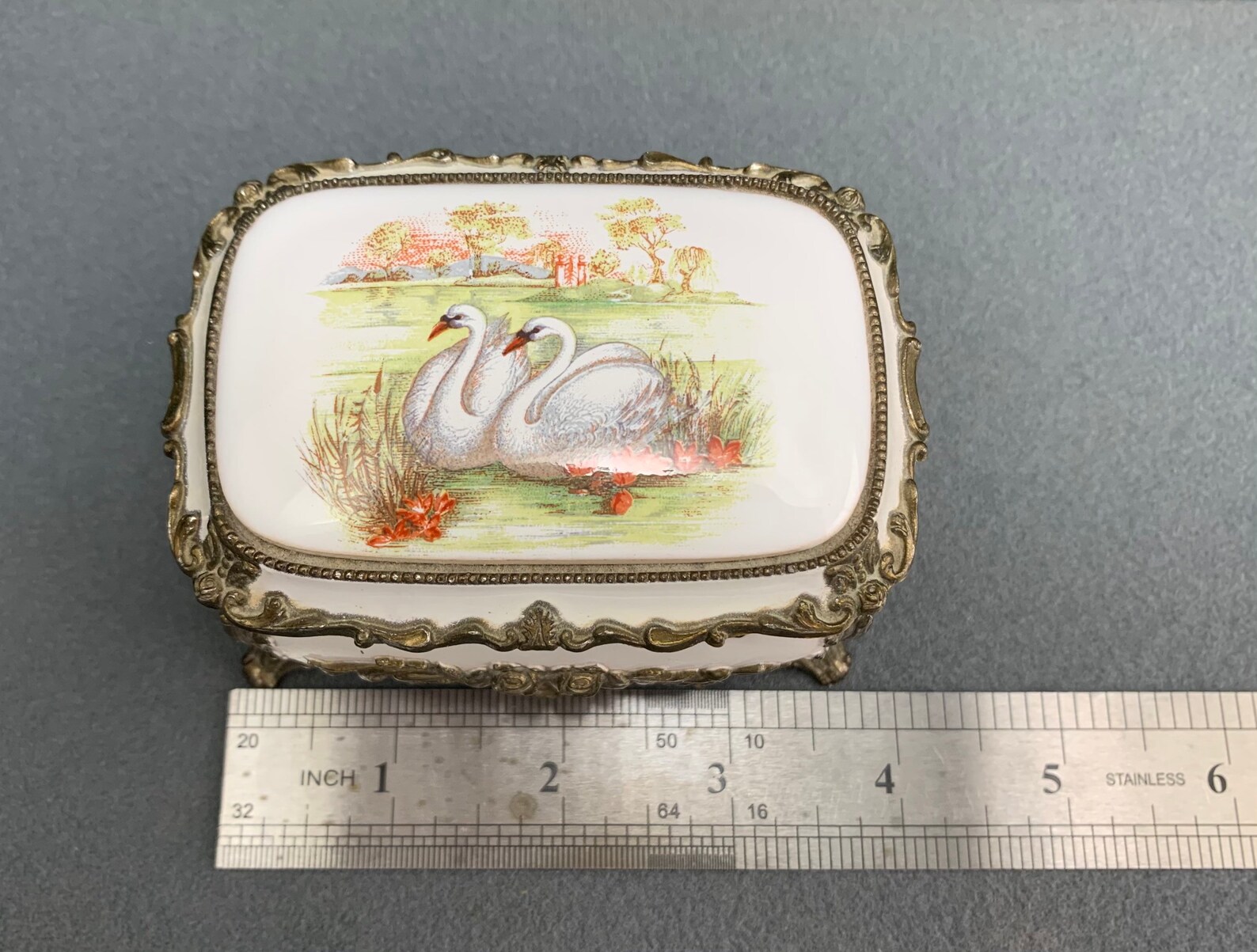 Enameled Music Swan Music BoxJapan4 Inches Across. Plays Etsy