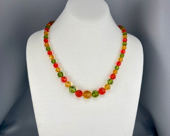 Cadmium Glass Orange, Yellow, and Olive Green Cry… - image 1