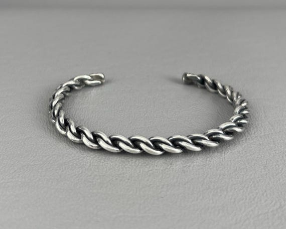Small Size Handmade Solid Silver Cuff Bracelet. P… - image 1
