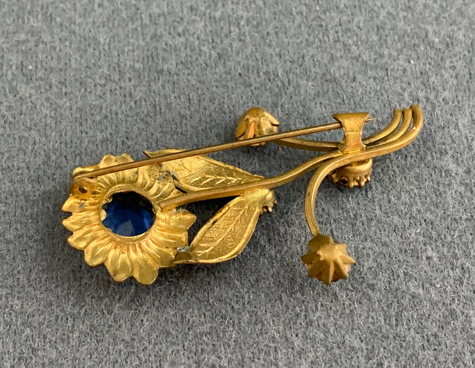 Antique Glass Rhinestone Flower Brooch with C Clasp2 1/8 Etsy