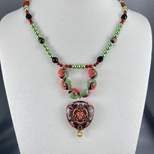 Susan Pickle Cornichon Polymer Clay Necklace-Adjustable Length. Free shipping.