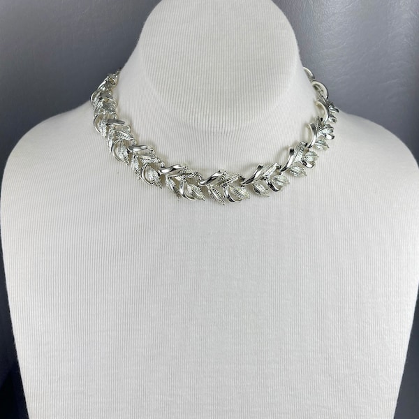 Coro 1950s Silver-Tone Necklace-16 Inches Long, Adjustable Length. Free shipping.