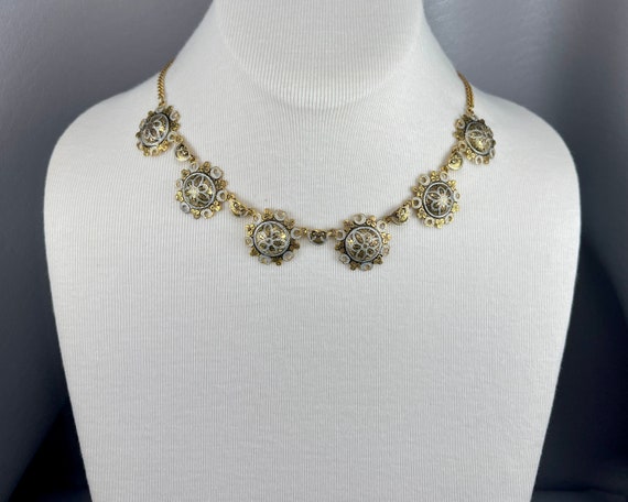 Vintage Faux Damascene Necklace-16 Inches Long. F… - image 1