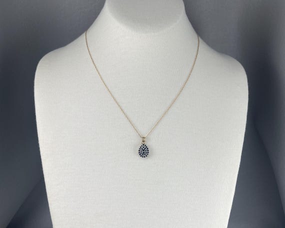 10 Karat Gold, Sapphire, and Blue Spinel Pendant, 3/4 Inch Long, on 19 Inch Long 10K Chain. Please Read Description. Free shipping.
