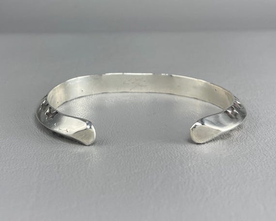 Native American Heavy Solid Silver Cuff Bracelet-… - image 2