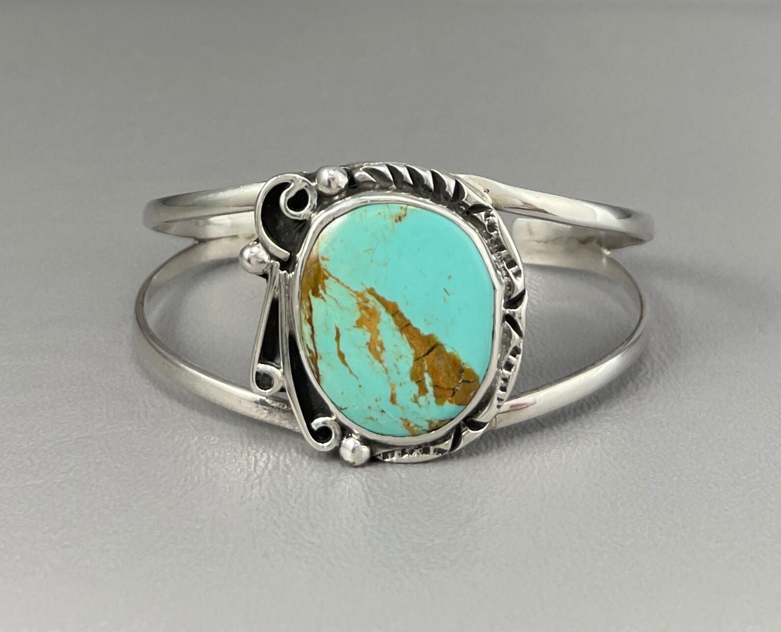 Mid 20th Century Navajo Mexico 980 Sterling Silver Turquoise