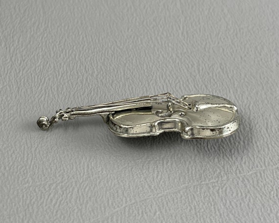 Sterling Silver Violin Brooch, by Beau-1 3/4 Inch… - image 6