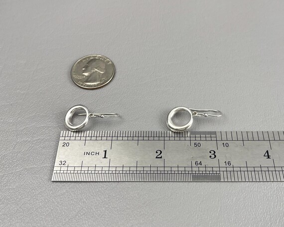 Solid Silver Pierced Earrings, with Sterling Silv… - image 2