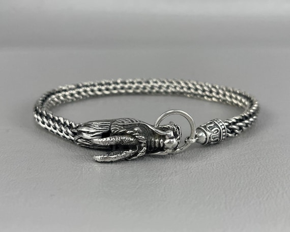 Michael Hayman Solid Silver Dragon Bracelet-8 Inc… - image 1