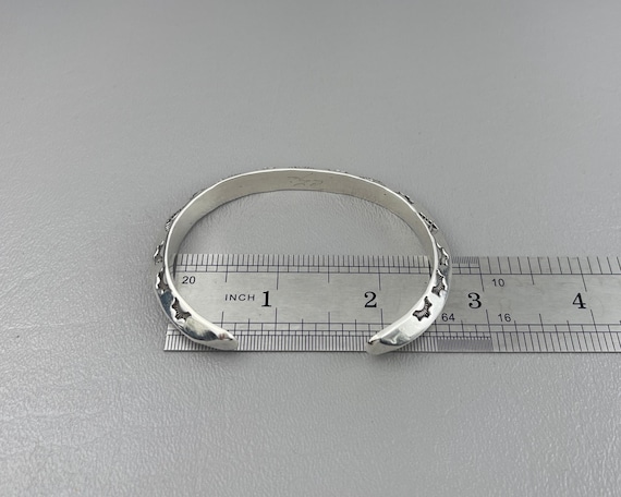 Native American Heavy Solid Silver Cuff Bracelet-… - image 3