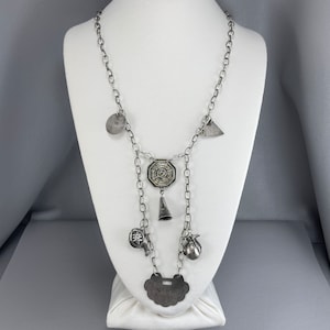 Older Chinese Silver Necklace-32 Inches Long. Free shipping.