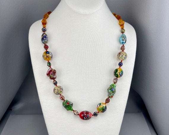 Italian glass bead best sale necklace