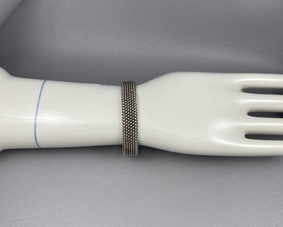 Handmade Woven Solid Silver Flexible Cuff Bracele… - image 2