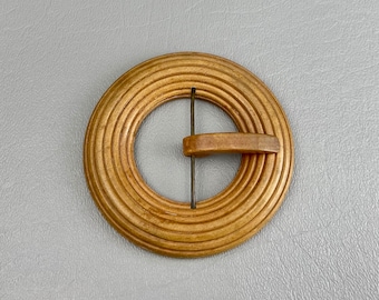 Art Deco Wooden Belt Buckle-3 Inches Wide. Fits 1 3/4 Inch Belt. Free shipping.