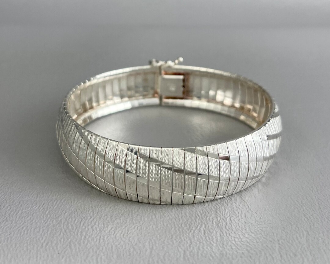 Vintage Italy Sterling Silver Flexible Bangle Bracelet8 Etsy